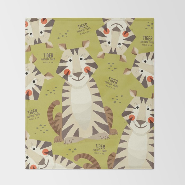 Tiger, Wildlife of Asia Throw Blanket Gallery Image 2