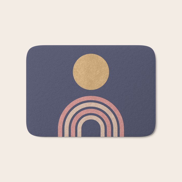 Mid century modern - indigo Bath Mat Gallery Image 1
