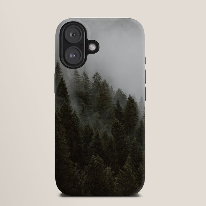 Evergreen Mountain Pines in the Fog iPhone Case Gallery Image 9