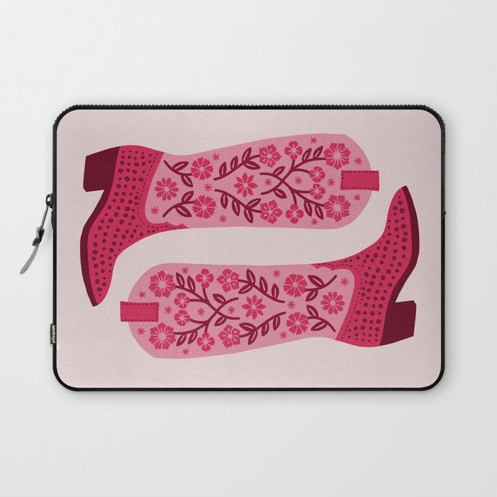 Cowgirl Boots - Hot Pink Laptop Sleeve Gallery Image 1