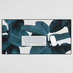 Indigo Blue Plant Leaves Desk Mat Gallery Image 1