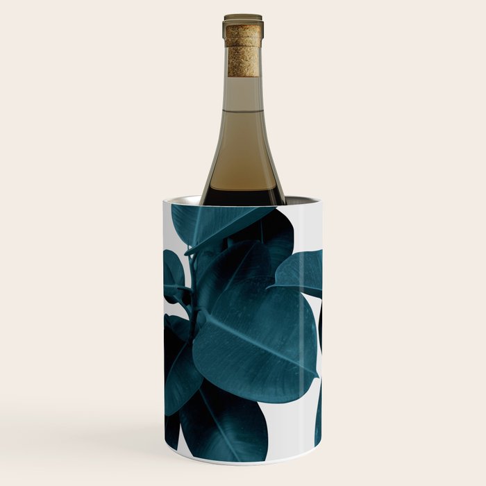 Indigo Blue Plant Leaves Wine Chiller Gallery Image 2