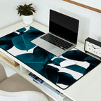 Indigo Blue Plant Leaves Desk Mat Gallery Image 2