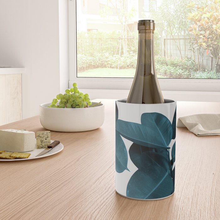 Indigo Blue Plant Leaves Wine Chiller Gallery Image 4