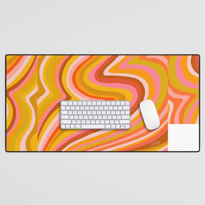 Sunshine Melt - Retro Ochre Desk Mat Gallery Image 1