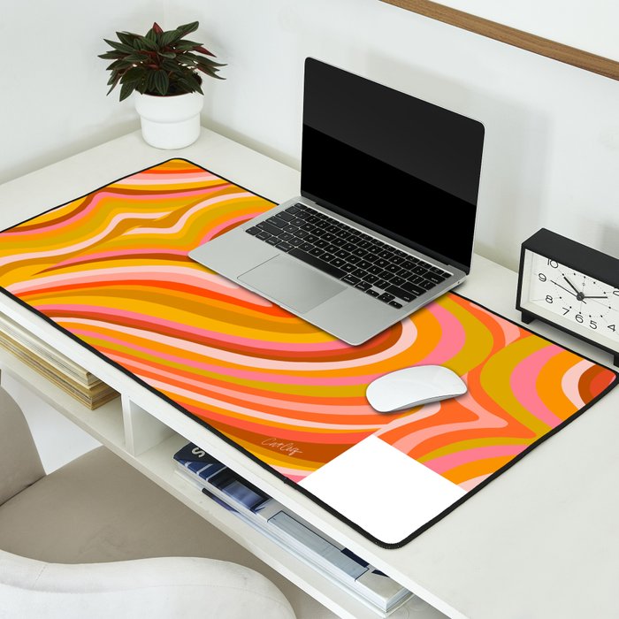 Sunshine Melt - Retro Ochre Desk Mat Gallery Image 2