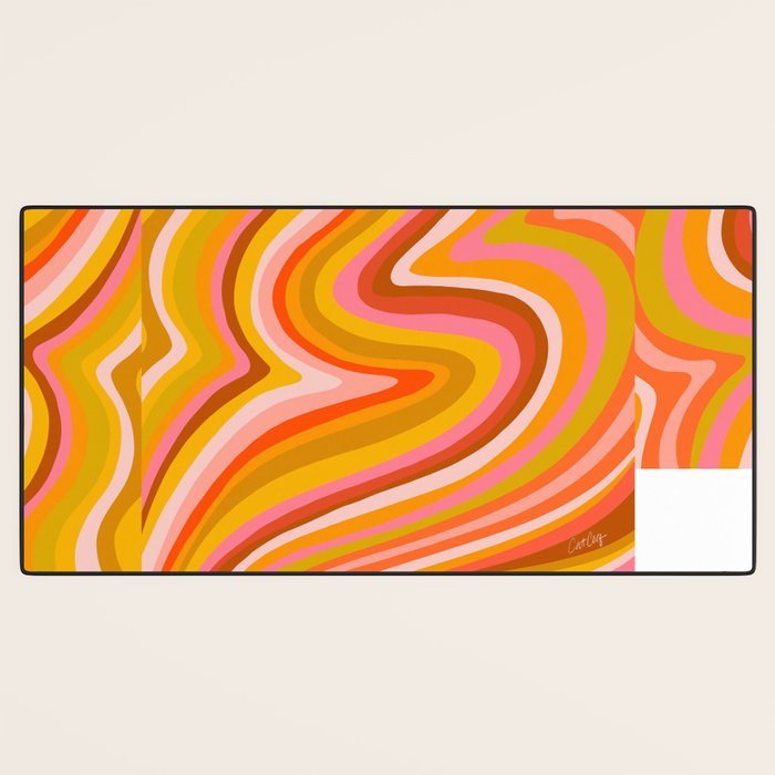 Sunshine Melt - Retro Ochre Desk Mat Gallery Image 3
