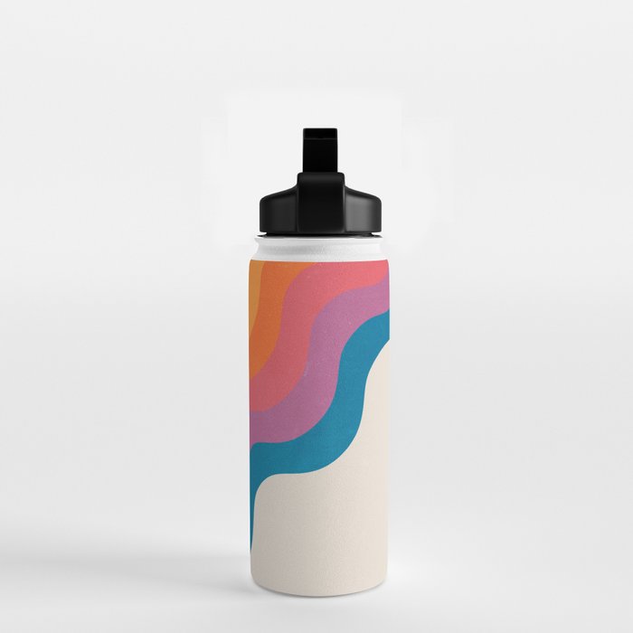 Vintage California Sun: Slanted Stripes Water Bottle Gallery Image 2
