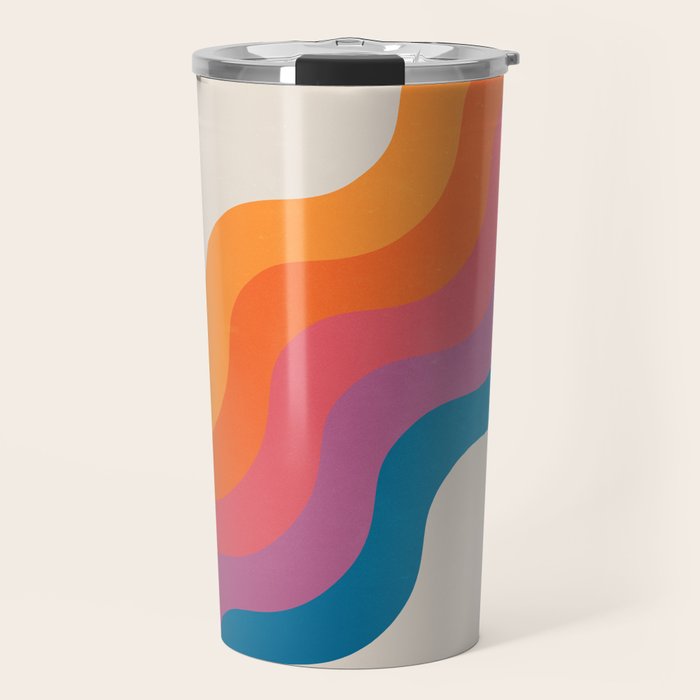 Vintage California Sun: Slanted Stripes Travel Mug Gallery Image 1