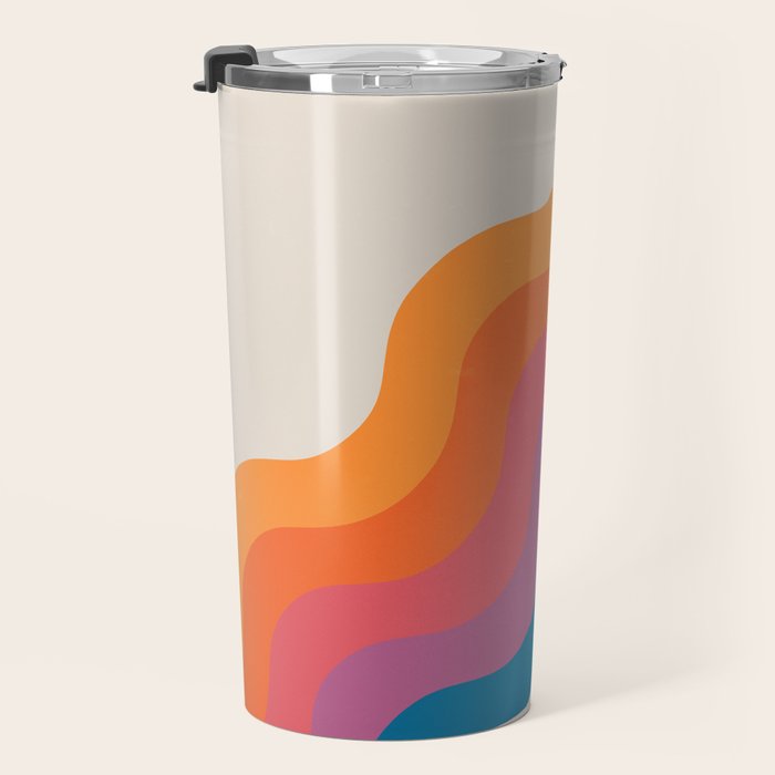 Vintage California Sun: Slanted Stripes Travel Mug Gallery Image 3