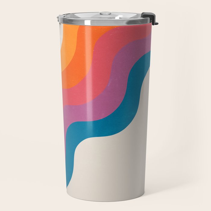Vintage California Sun: Slanted Stripes Travel Mug Gallery Image 2