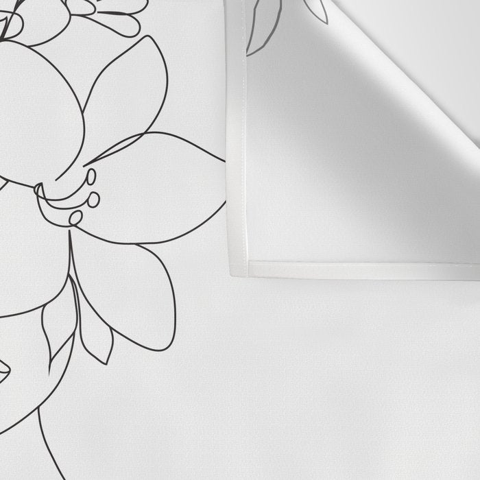 Minimal Line Art Woman with Flowers VI Wall Tapestry Gallery Image 3
