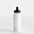 Minimal Line Art Woman with Flowers VI Water Bottle Gallery Image 2