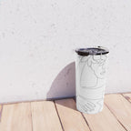 Minimal Line Art Woman with Flowers VI Travel Mug Gallery Image 4