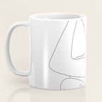 Minimal Line Art Woman with Flowers VI Coffee Mug Gallery Image 3