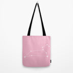 Leo Zodiac Star Constellation Line Art Soft Pink Tote Bag Gallery Image 2