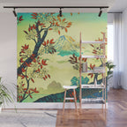 At Suidi - Autumn Mountain & Tree Ukiyoe Nature Landscape Wall Mural Gallery Image 1