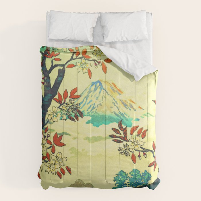 At Suidi - Autumn Mountain & Tree Ukiyoe Nature Landscape Comforter Gallery Image 6