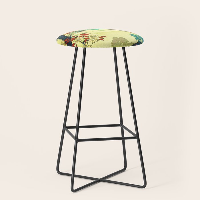At Suidi - Autumn Mountain & Tree Ukiyoe Nature Landscape Stool Gallery Image 1