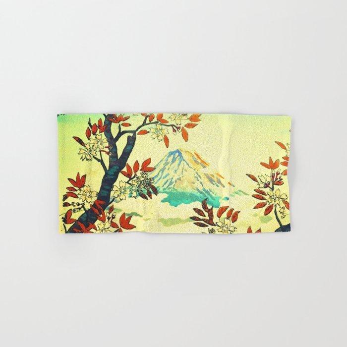 At Suidi - Autumn Mountain & Tree Ukiyoe Nature Landscape Bath Towel Gallery Image 1
