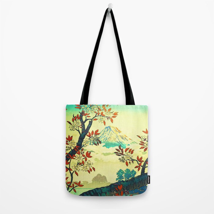 At Suidi - Autumn Mountain & Tree Ukiyoe Nature Landscape Tote Bag Gallery Image 2