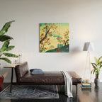At Suidi - Autumn Mountain & Tree Ukiyoe Nature Landscape Wood Wall Art Gallery Image 2