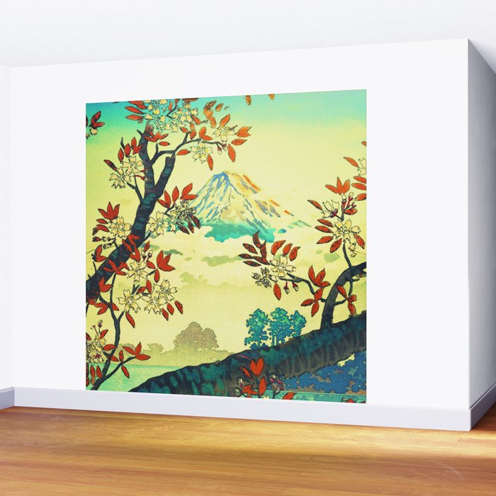 At Suidi - Autumn Mountain & Tree Ukiyoe Nature Landscape Wall Mural Gallery Image 2