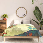 At Suidi - Autumn Mountain & Tree Ukiyoe Nature Landscape Comforter Gallery Image 3