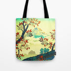 At Suidi - Autumn Mountain & Tree Ukiyoe Nature Landscape Tote Bag Gallery Image 1