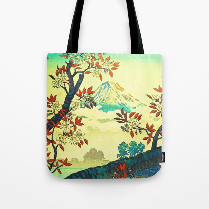 At Suidi - Autumn Mountain & Tree Ukiyoe Nature Landscape Tote Bag Gallery Image 1