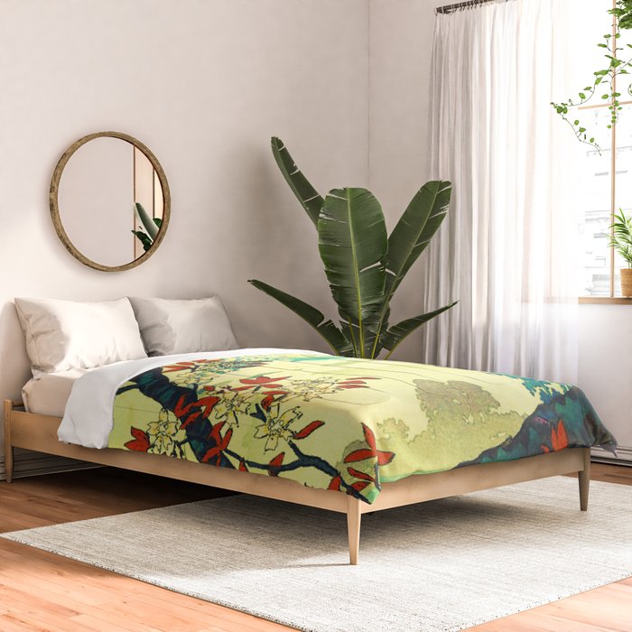 At Suidi - Autumn Mountain & Tree Ukiyoe Nature Landscape Comforter Gallery Image 2
