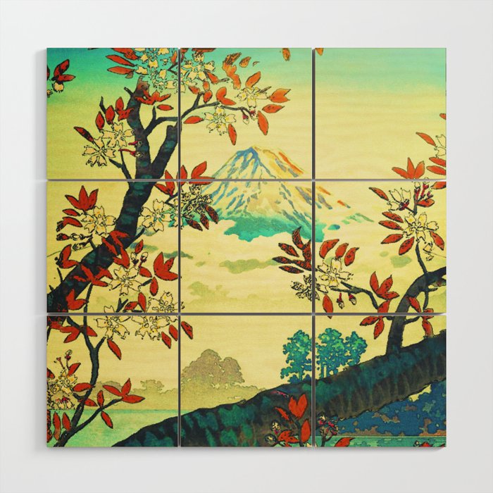 At Suidi - Autumn Mountain & Tree Ukiyoe Nature Landscape Wood Wall Art Gallery Image 1