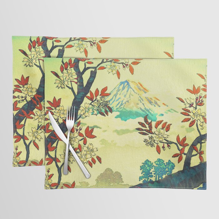 At Suidi - Autumn Mountain & Tree Ukiyoe Nature Landscape Placemat Gallery Image 1