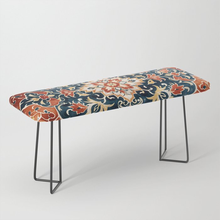 Indigo and Floral Spice Mandala Bench Gallery Image 1