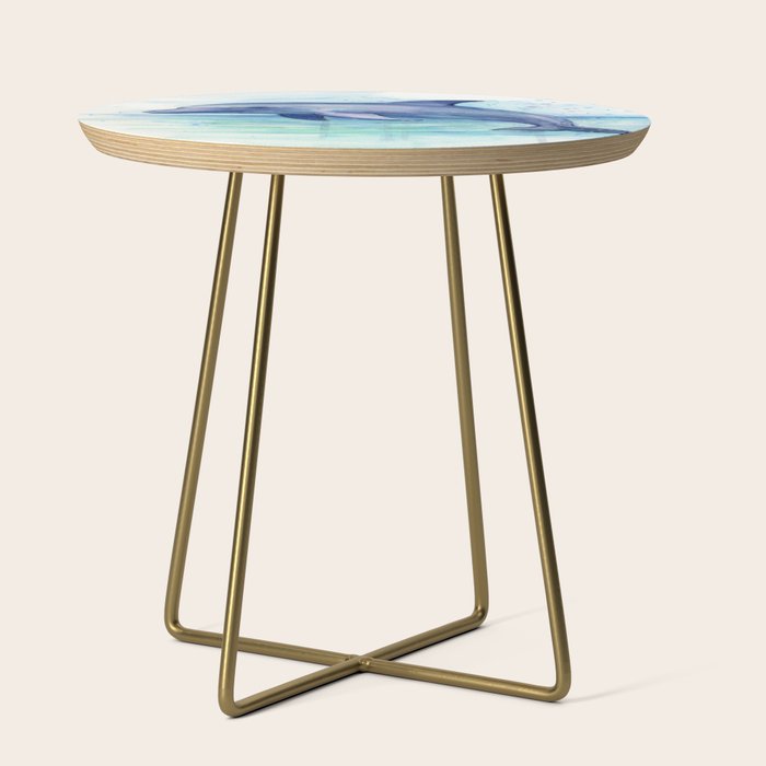 Dolphin Watercolor Sea Creature Animal Side Table Gallery Image 1