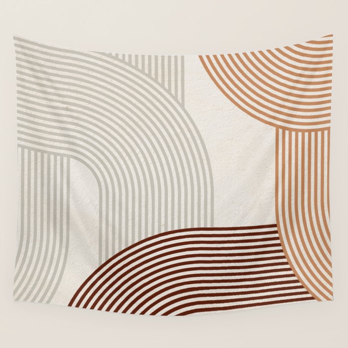 Mid Century Line Art I Wall Tapestry Gallery Image 1