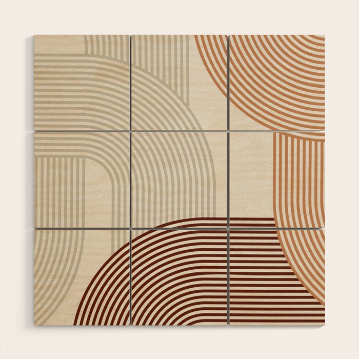 Mid Century Line Art I Wood Wall Art Gallery Image 1