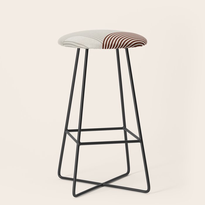 Mid Century Line Art I Stool Gallery Image 1