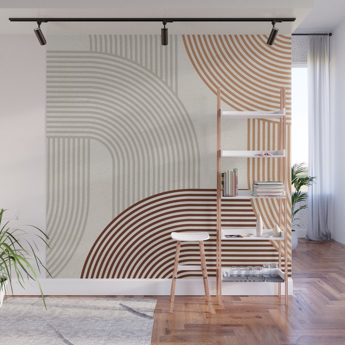 Mid Century Line Art I Wall Mural Gallery Image 1