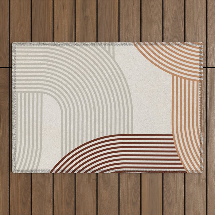 Mid Century Line Art I Outdoor Rug Gallery Image 1