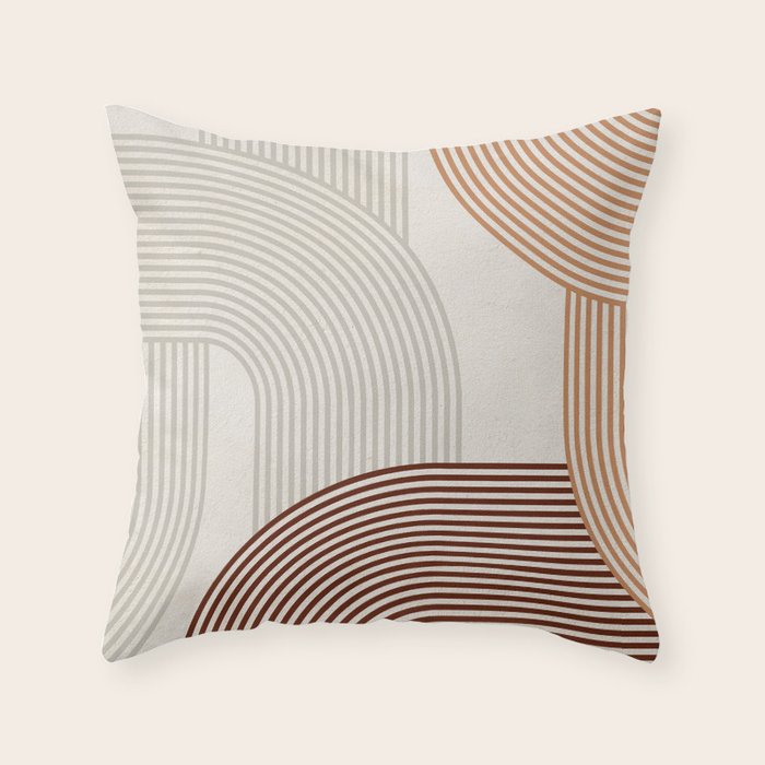 Mid Century Line Art I Throw Pillow Gallery Image 1