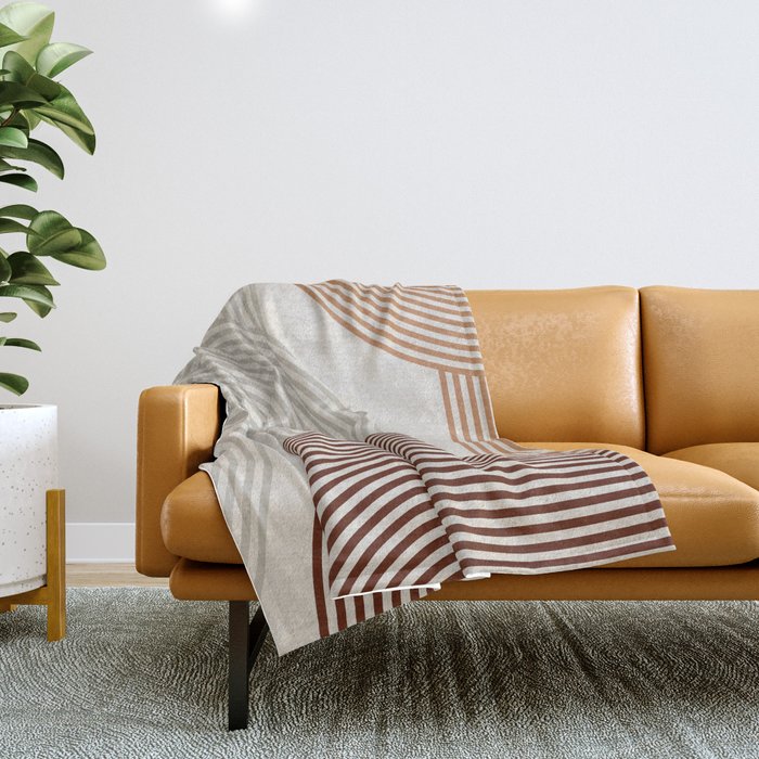 Mid Century Line Art I Throw Blanket Gallery Image 1