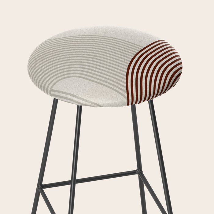 Mid Century Line Art I Stool Gallery Image 2