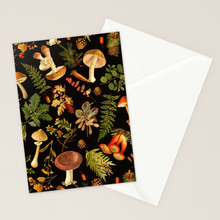 Vintage & Shabby Chic - Autumn Harvest Black Stationery Card Gallery Image 2