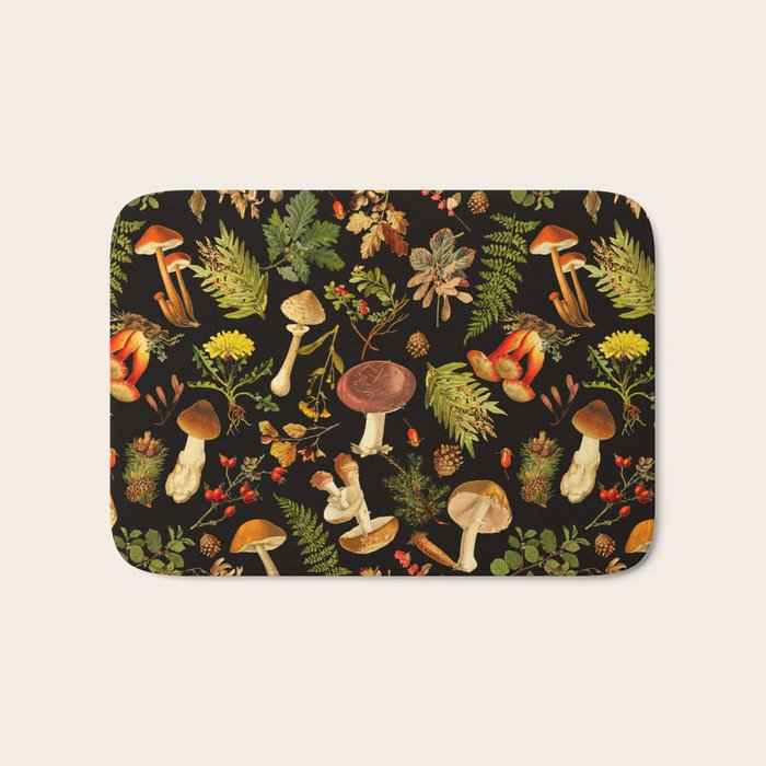 Vintage & Shabby Chic - Autumn Harvest Black Bath Mat Gallery Image 1