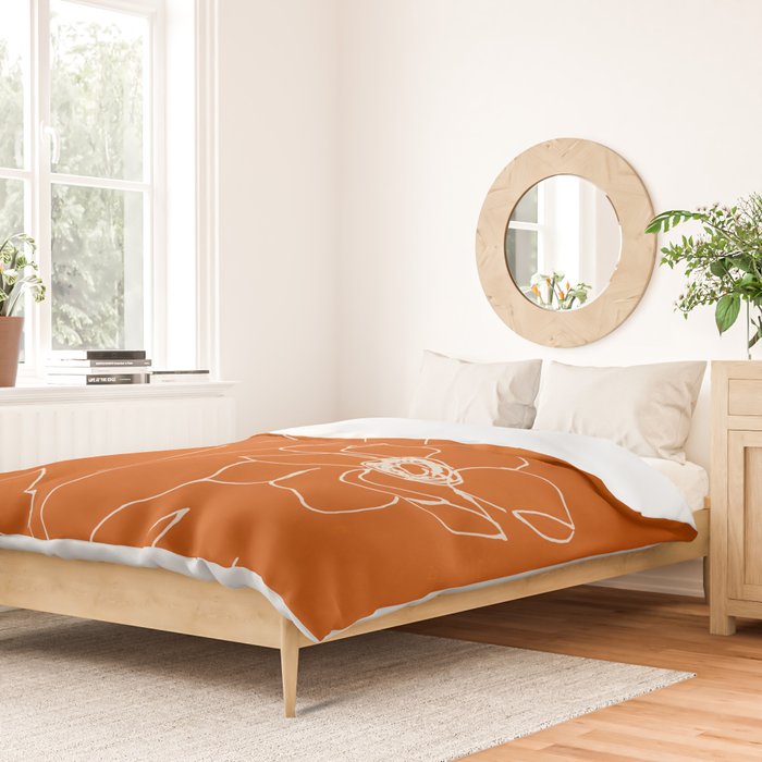 Line Drawing Flowers Duvet Cover Gallery Image 2