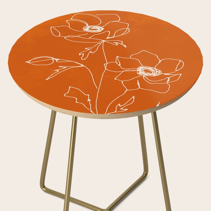 Line Drawing Flowers Side Table Gallery Image 2