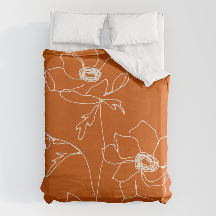 Line Drawing Flowers Duvet Cover Gallery Image 6