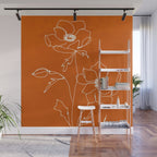 Line Drawing Flowers Wall Mural Gallery Image 1