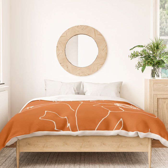 Line Drawing Flowers Duvet Cover Gallery Image 3